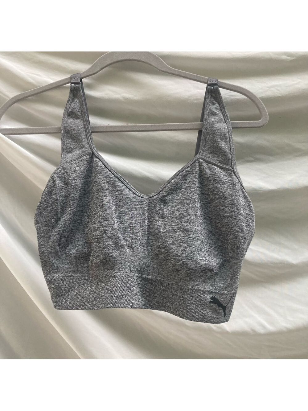 Puma gray athletic sports bra, size large